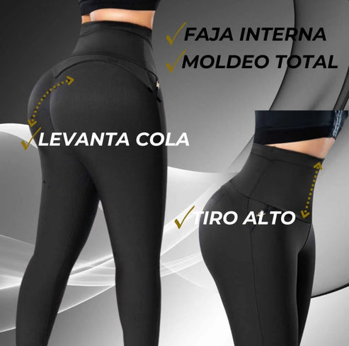 LEGGINS adelgazantes levanta glúteos con control de abdomen 2X1💎