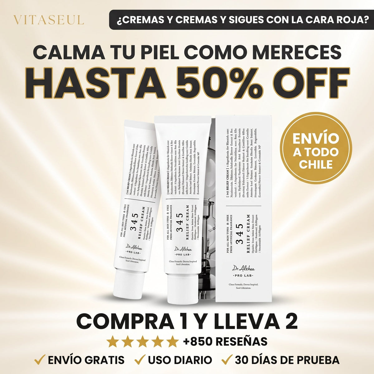 CREMA KOREANA 345 Relief Cream ® – Oferta 2X1 🍃