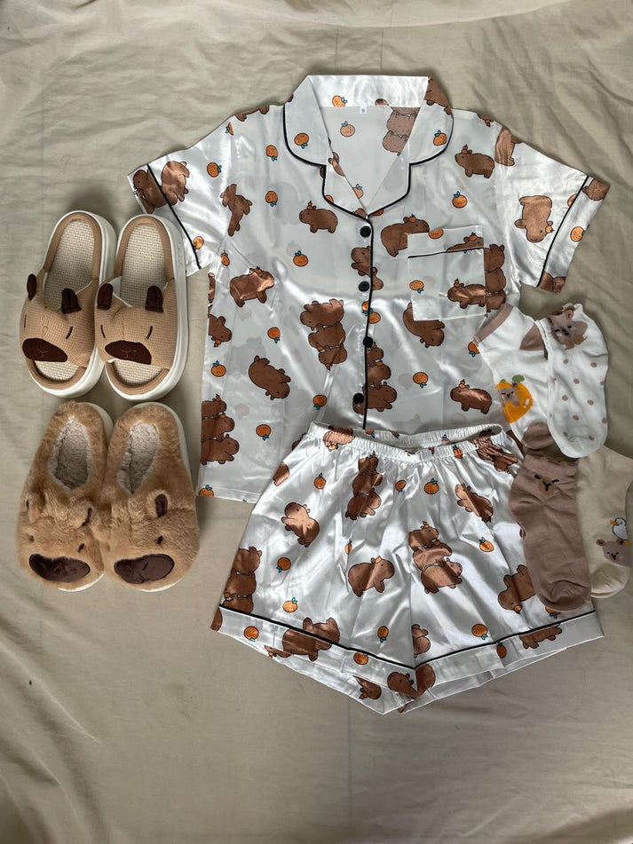 COMBO PIJAMA SATIN + PANTUFLA + OBSEQUIO Con Envío GRATIS 🚚