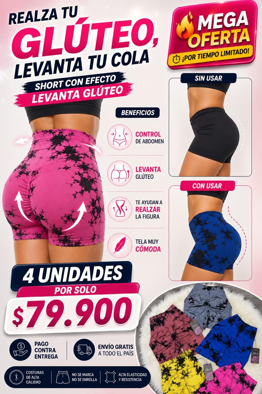 SHORTS TYE DIE LEVANTA COLA OFERTA 4X1 😍