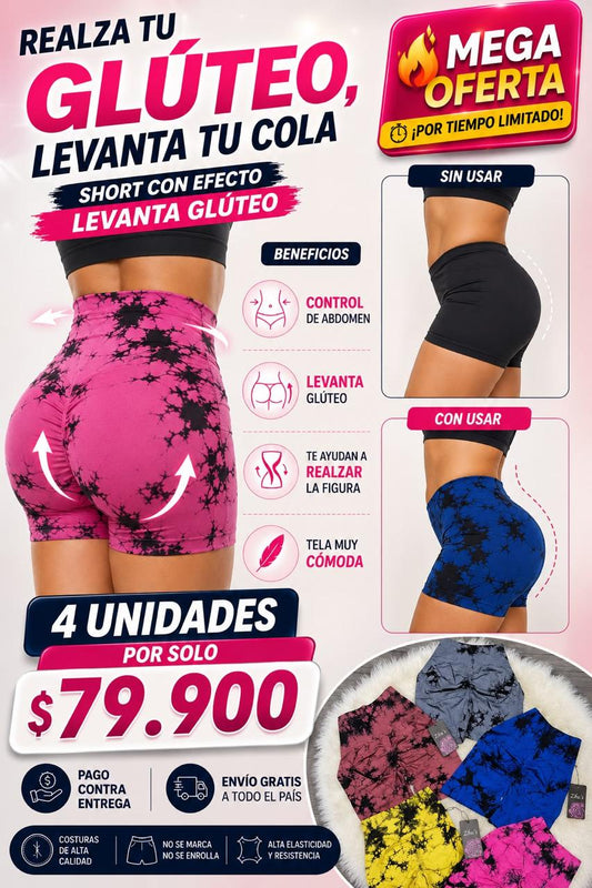 SHORTS TYE DIE LEVANTA COLA OFERTA 4X1 😍