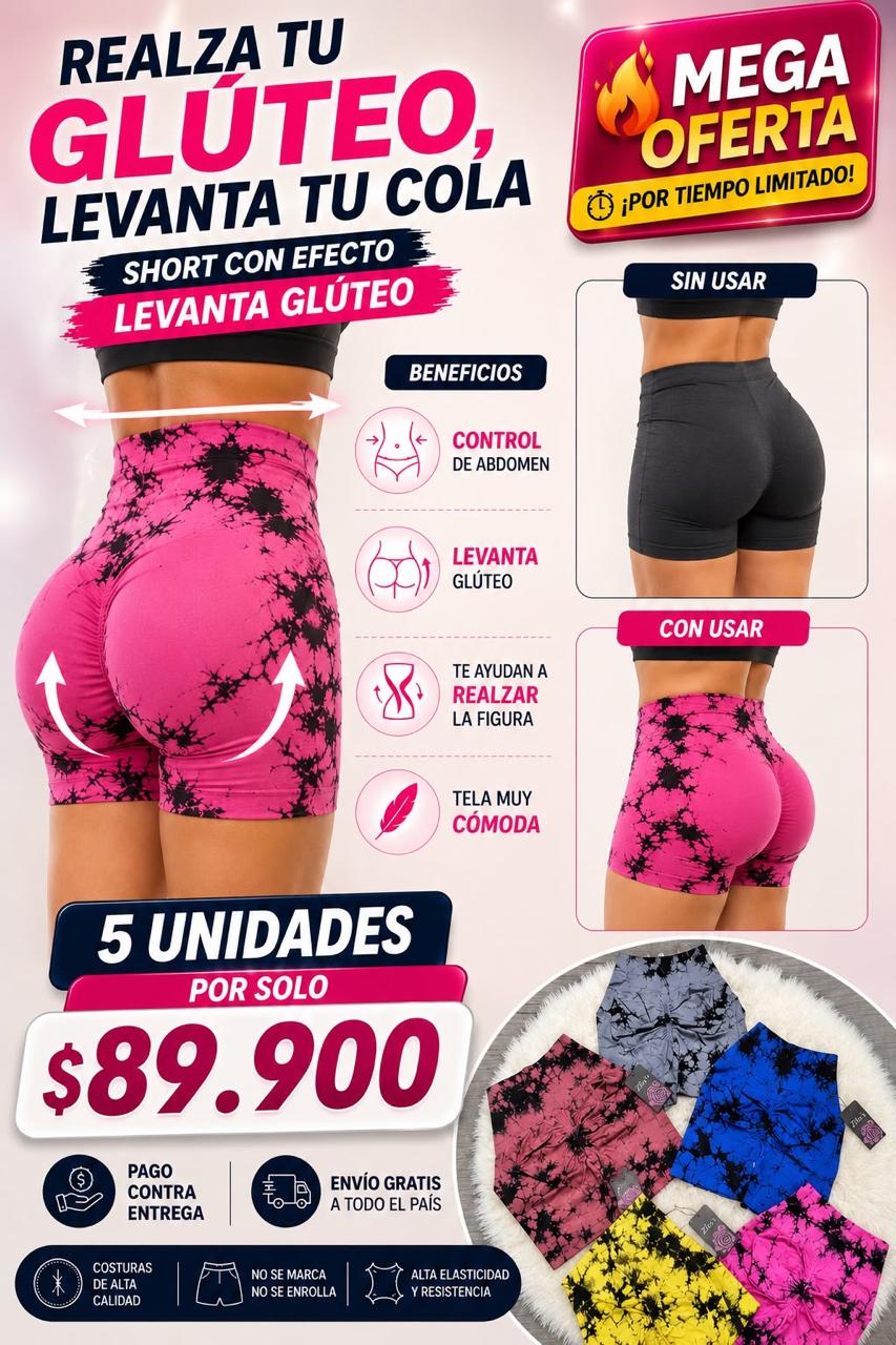 SHORTS TYE DIE LEVANTA COLA OFERTA 4X1 😍