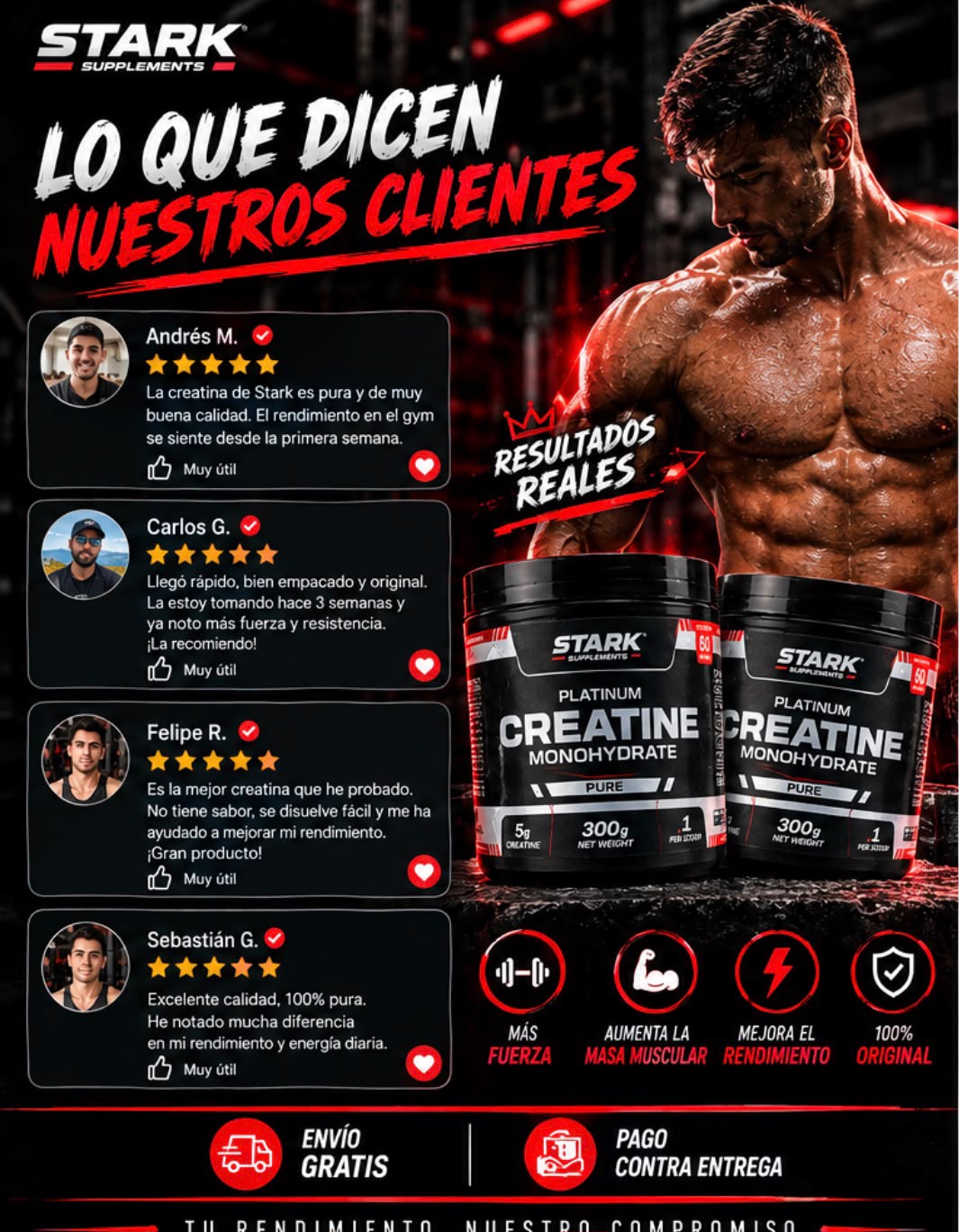 2 CREATINE MONOHYDRATE PLATINUM 300 GR 🐺🔥